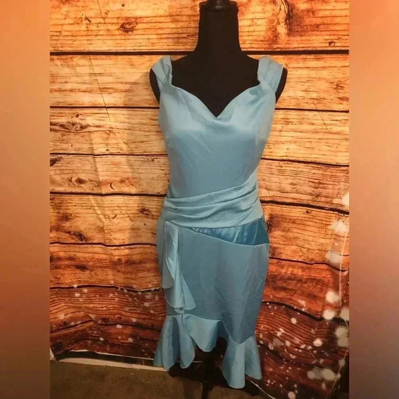 VENUS Women’s asymmetrical dress light blue - Picture 4 of 15